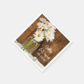 Serviette En Papier Mason Jar et White Daisies Barn Mariage (Coin)