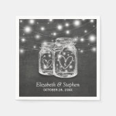 Serviette En Papier Mason Jar String Lights Chalkboard Wedding shower (Devant)