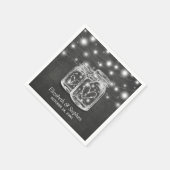 Serviette En Papier Mason Jar String Lights Chalkboard Wedding shower (Coin)