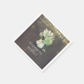 Serviette En Papier Mason Jar Succulents pays rustique (Coin)