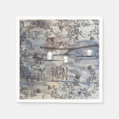 Serviette En Papier Mason Jars & Inséparables Rustic Branch Mariage (Devant)