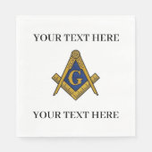 Serviette En Papier Masonic Freemason Square and Compass Blue  (Devant)