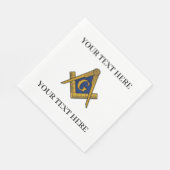 Serviette En Papier Masonic Freemason Square and Compass Blue  (Coin)