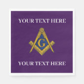 Serviette En Papier Masonic Freemason Square and Compass Purple (Devant)