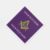 Serviette En Papier Masonic Freemason Square and Compass Purple (Coin)