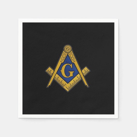 Serviette En Papier Masonic Freemasons Masonry Oes Carré et Compass (Devant)