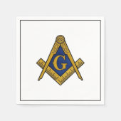 Serviette En Papier Masonic Freemasons Masonry Oes Carré et Compass (Devant)