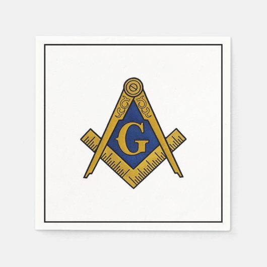 Serviette En Papier Masonic Freemasons Masonry Oes Carré et Compass (Devant)