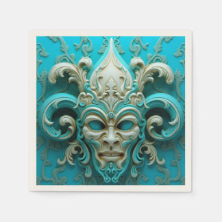Serviette En Papier Masque Bleu