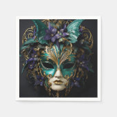 Serviette En Papier Masque d'Aqua Violet Mascarade Masques Mardi Gras  (Devant)