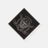 Serviette En Papier Masque de gardien noir et or (Coin)