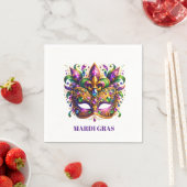 Serviette En Papier Masque de Mardi Gras  (En situation)