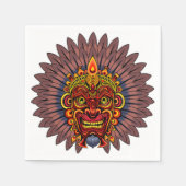 Serviette En Papier Masque rituel du roi guerrier tribal (Devant)