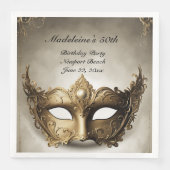 Serviette En Papier Masquerade Antique Venise Masque Chic 50e annivers (Devant)