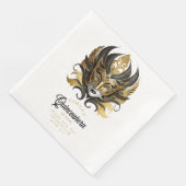 Serviette En Papier Masquerade Masque Masque Motif Noir Or Blanc ID103 (Coin)