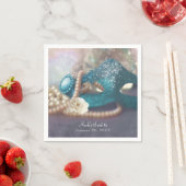 Serviette En Papier Masquerade Masque & Perles Rainbow Party (En situation)