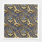 Serviette En Papier Masquerade perles Quinceanera Masques bleu ID1031 (Devant)