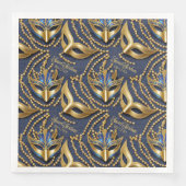 Serviette En Papier Masquerade Sweet 16 perles Masques Blue ID1032 (Devant)