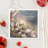 Serviette En Papier Masquerade Sweet 16 Rose Gold ID1032 (En situation)