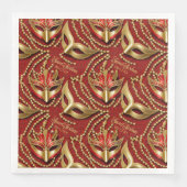 Serviette En Papier Masquerade Sweet sixteen perles Masques rouge ID10 (Devant)