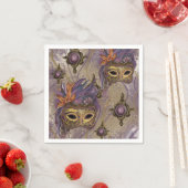 SERVIETTE EN PAPIER MASQUERADE VENISE ART (En situation)
