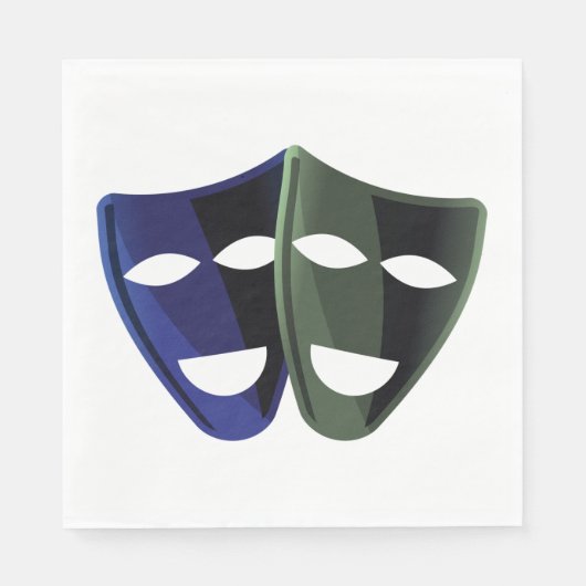 Serviette En Papier Masques théâtraux (Devant)