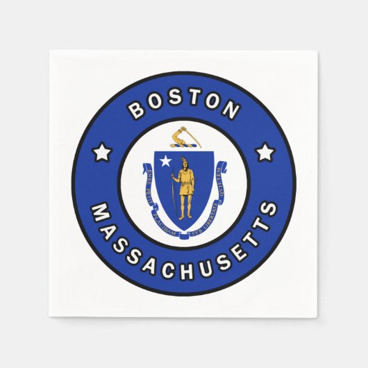 Serviette En Papier Massachusetts de Boston (Devant)