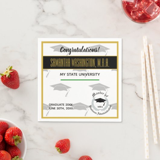 Serviette En Papier Master of Business Administration Graduation Party (En situation)