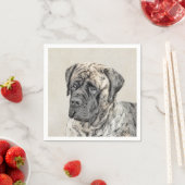 Serviette En Papier Mastiff anglais (Brindle) Peinture - Chien Art (En situation)