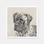 Serviette En Papier Mastiff anglais (Brindle) Peinture - Chien Art (Devant)