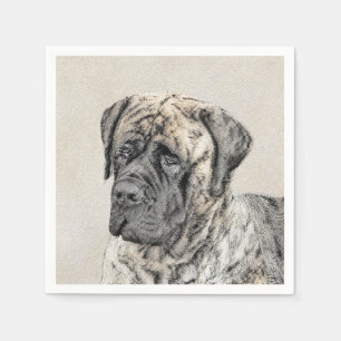 Serviette En Papier Mastiff anglais (Brindle) Peinture - Chien Art