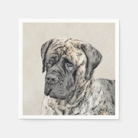 Serviette En Papier Mastiff anglais (Brindle) Peinture - Chien Art (Devant)
