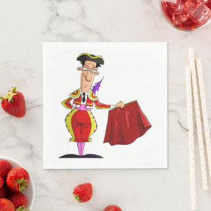 Serviette En Papier Matador au Cape Rouge Torero Espagnol
