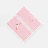 Serviette En Papier Match de tennis rose Pastel (Coin)