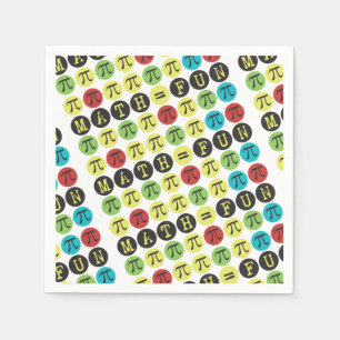 Serviette En Papier Math est aussi amusant - Funny Pi papier coloré se