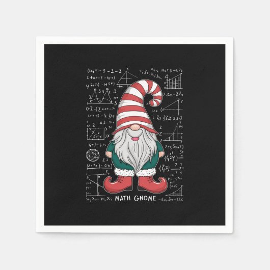 Serviette En Papier Math Gnome Groupe de jumelage de famille Noël (Devant)