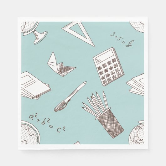 Serviette En Papier Mathématiques de l'école (Devant)