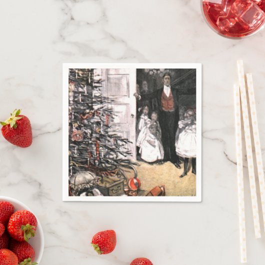 Serviette En Papier Matin de Noël victorien (En situation)