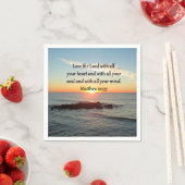 SERVIETTE EN PAPIER MATTHEW PAISIBLE 22:37 DESIGN SCRIPTURE DE LEVER (En situation)
