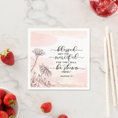 Serviette En Papier Matthieu 5:7 Heureux sont la Bible Miséricordieuse (En situation)