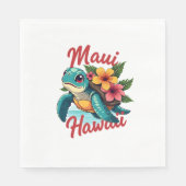 Serviette En Papier Maui Hawaii T Chemise Fille Femmes Enfants Tortue (Devant)
