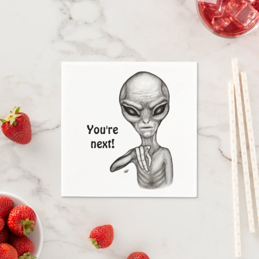 Serviette En Papier Mauvais Alien, Tu es le prochain ! (En situation)