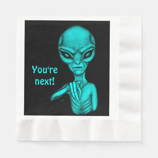 Serviette En Papier Mauvais Alien, Tu es le prochain ! (Devant)