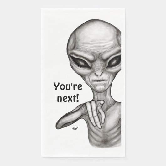 Serviette En Papier Mauvais Alien, Tu es le prochain ! (Devant)