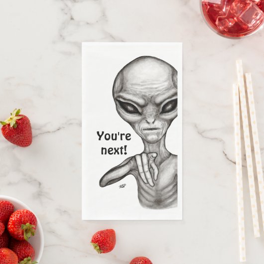 Serviette En Papier Mauvais Alien, Tu es le prochain ! (En situation)