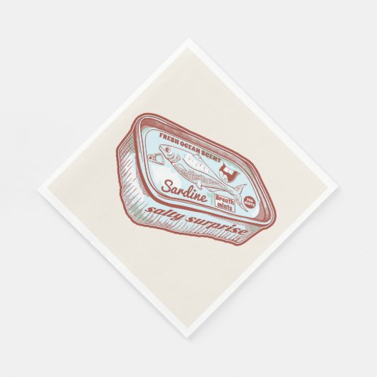 Serviette En Papier Mauvaise haleine drôle Sardines en étain (Coin)