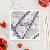 Serviette En Papier Mauve Hydrangeas et Pearls Papier Mariage (En situation)