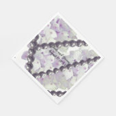 Serviette En Papier Mauve Hydrangeas et Pearls Papier Mariage (Coin)