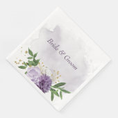 Serviette En Papier mauve mauve blanc floral (Coin)