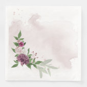 Serviette En Papier mauve rose fleurs blanches botaniques (Devant)